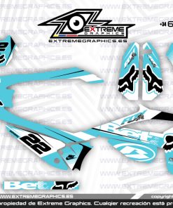 Adhesivos Moto Beta 50 Fox Racing Turquesa