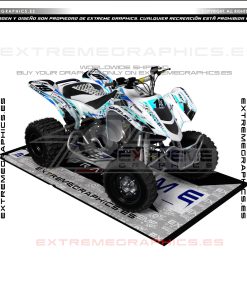 Adhesivos Quad Suzuki LTZ 400 Racing Line Blanco Azul