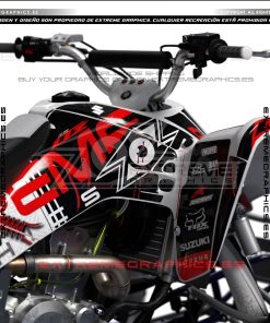 Alternative view of Adhesivos Quad Suzuki LTZ 400 Extreme Team Blanco y Rojo