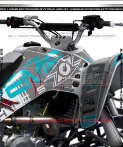 Alternative view of Adhesivos Quad Suzuki LTZ 400 Extreme Team Blanco y Turquesa