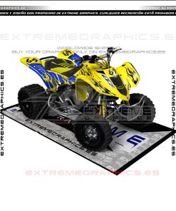 Adhesivos Quad Suzuki LTZ 400 Old School Amarillo y Azul