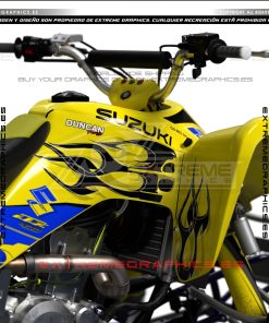 Alternative view of Adhesivos Quad Suzuki LTZ 400 Old School Amarillo y Azul