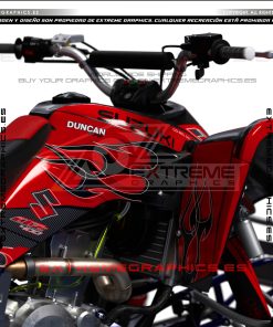 Alternative view of Adhesivos Quad Suzuki LTZ 400 Old School Carbono y Rojo