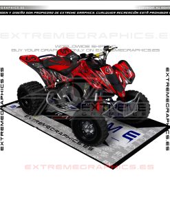 Adhesivos Quad Suzuki LTZ 400 Old School Carbono y Rojo
