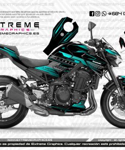 Adhesivos Moto Kawasaki Z 900 Track Turquesa