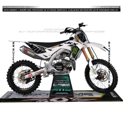 Adhesivos Moto Kawasaki | MNSTR x PRO CIRCUIT Blanco