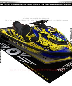 Adhesivos Moto de Agua Sea Doo Fox Amarillo y Azul