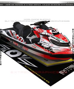 Adhesivos Moto de Agua Sea Doo Fox Blanco y Rojo