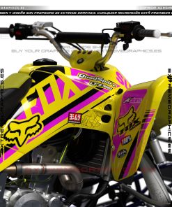 Alternative view of Adhesivos Quad Suzuki LTZ 400 Fox 9 Amarillo y Rosa