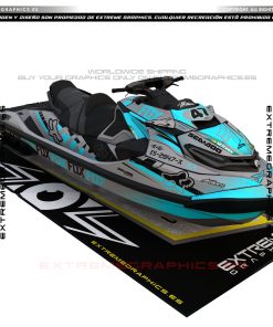 Adhesivos Moto de Agua Sea Doo Fox Gris y Turquesa