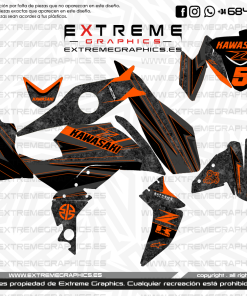 Adhesivos Moto Kawasaki Z750 Forged Carbon Naranja