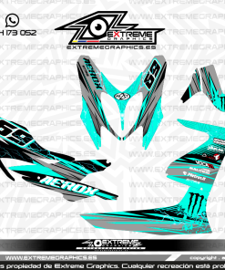 Adhesivos Moto Yamaha Aerox Thunderbolt Turquesa