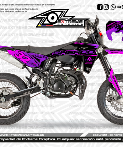 Adhesivos Moto Sherco Race Negro y Morado