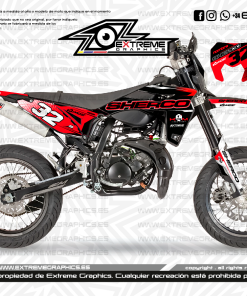 Adhesivos Moto Sherco Race Negro y Rojo