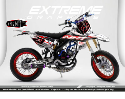 Adhesivos Moto Rieju MRT Viral Blanco y Rojo