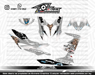 Adhesivos Moto Yamaha Aerox Viking Gris