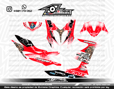 Adhesivos Moto Yamaha Aerox Viking Rojo