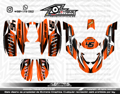 Adhesivos Quad Can Am Bombardier DS 650 Racing Naranja